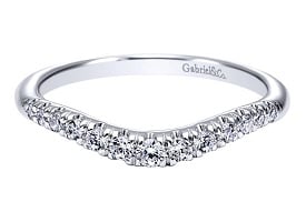 Gabriel & Co. Diamond Contour Band in 14k White Gold